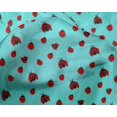 thumbnail image 4 of oneOone Tissu Tabby en Soie Bleu Aqua Rouge Insecte Projets d'Artisanat Décor Tissu Imprimé au Mètre 42 Pouces de Large, 4 of 4