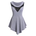 thumbnail image 2 of Levmjia Débardeurs pour Femmes Grande Taille Sans Manches en Solde Dentelle Florale Unie Col Rond Asymétrique Blouse, 2 of 4