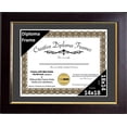 thumbnail image 2 of Creative Picture Frames 14x18 Mahogany Diploma Frame with Gold Rim Including Black Mat Glass and Installed Wall Hangers | Frame Holds 16x20 Media without Mat, 2 of 4
