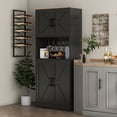 thumbnail image 2 of HOMCOM Armoire de Rangement de Garde-Manger de Cuisine avec Comptoir pour Four à Micro-Ondes, Noir, 2 of 10