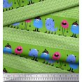 thumbnail image 2 of Soimoi Green Silk Fabric Monster Cartoon Print Sewing Fabric Yard 42 Inch Wide, 2 of 3