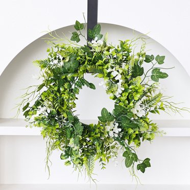 Plastic Decorative Ring 1Pcs 16" Artificial Spring and Summer Flower Wreath Multicolor Plastic for Wall Window Door Decoration Easter Wedding Home Decor 40cm JASKFLY