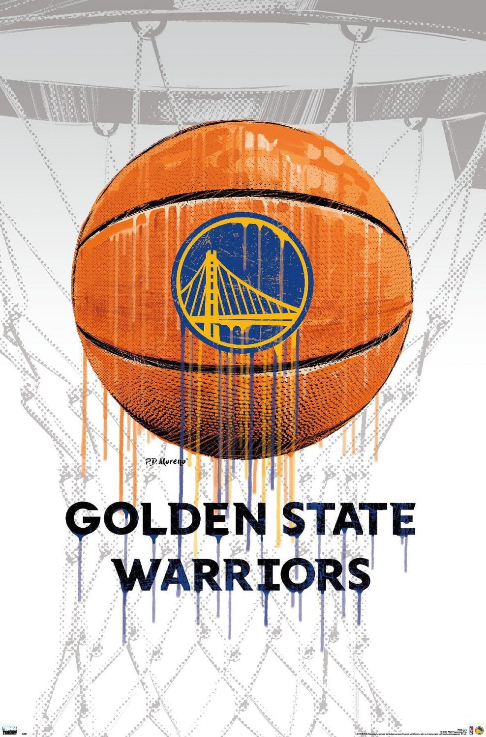 NBA Golden State Warriors - Drip Ball 20 Wall Poster