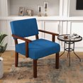 thumbnail image 4 of Costway 2PCS Linen Accent Chair Living Room Chair with Soft Padded Seat & Backrest Blue, 4 of 8