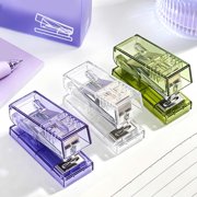JJV Mini Clear Stapler Portable Transparent Handheld Stapler with 1000 Staples Effortless One Finger Use Small Stapler for Office Home Use