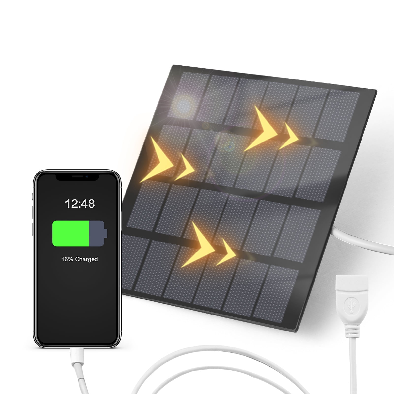 Usb 1.5W 6V Portable Solar Charger Waterproof Solar Panel Charger for Camping with USB Interface for Charging Mobile Phones Power Banks Mini Fans LED Light