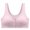 Pink, variant on Ashirexll Button Front Bras for Women Solid Color Crew Neck Wide Straps Seamless Wireless Breathable Full Coverage Daily Pink L