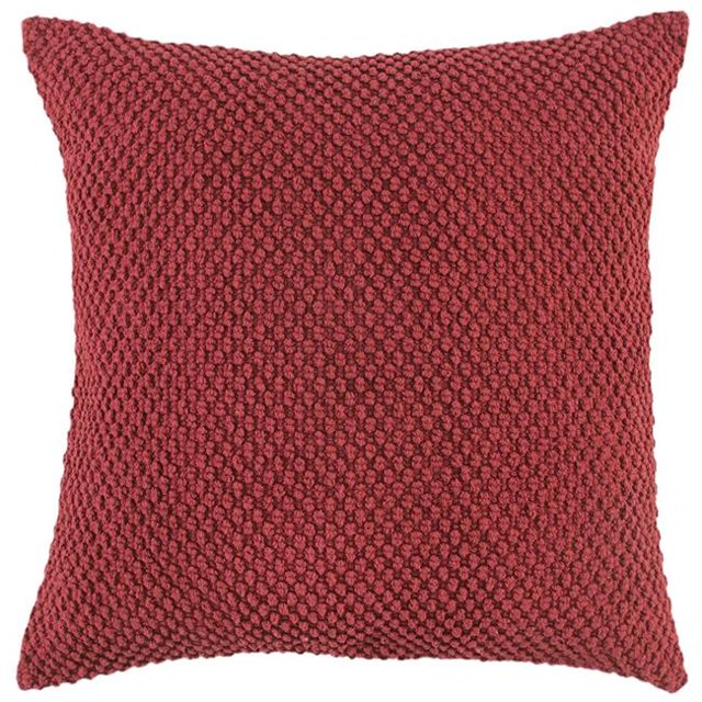 HomeRoots 403487 Coussin Décoratif Moderne Texturé en Nubby Merlot Profond
