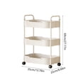thumbnail image 3 of QTOCIO Kitchen Storage Carts 3 Layer With Armrests Storage Rack Bathroom Toilet Toiletries Storage Carts Suitable For Kitchens Bathrooms And Living Rooms, 3 of 4