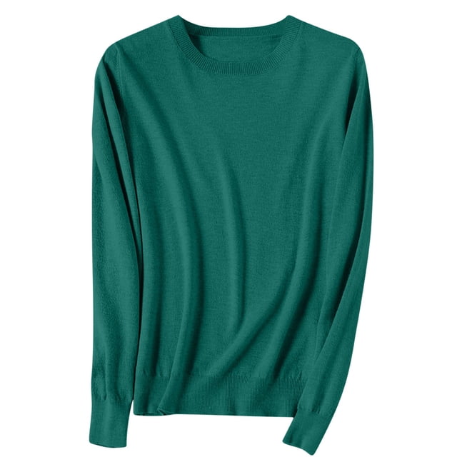 Timegard Womens Sweaters Crewneck Comfy Knit Pullover Fall Winter Casual Solid Color Long Sleeve Tops