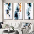 thumbnail image 1 of Designart "Heartbeat Rhapsody Turquoise and Gold Ink Cloud III" Abstract Painting Framed Wall Art Set Of 3 - Turquoise Modern Frame Canvas Set For Living Room Decor, 1 of 6