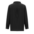 thumbnail image 4 of QIPOPIQ Chemise en Bambou Coton Lin Col en V Boutonnée Manches Longues/en Rouleau Blouse de Travail Décontractée à Col en Solde, 4 of 5
