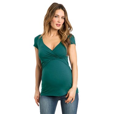 Ketyyh-chn99 Maternity Tops Pregnant Tops Women Solid Pregnant Nursing Baby For Maternity Blouse T-Shirt Green,XXL