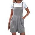 thumbnail image 1 of hoksml Women Overalls Solid Color Pocket Button Sleeveless Jumpsuit Pleated Bodysuit Playsuit Summer Rompers 2025 on Clearance, 1 of 6