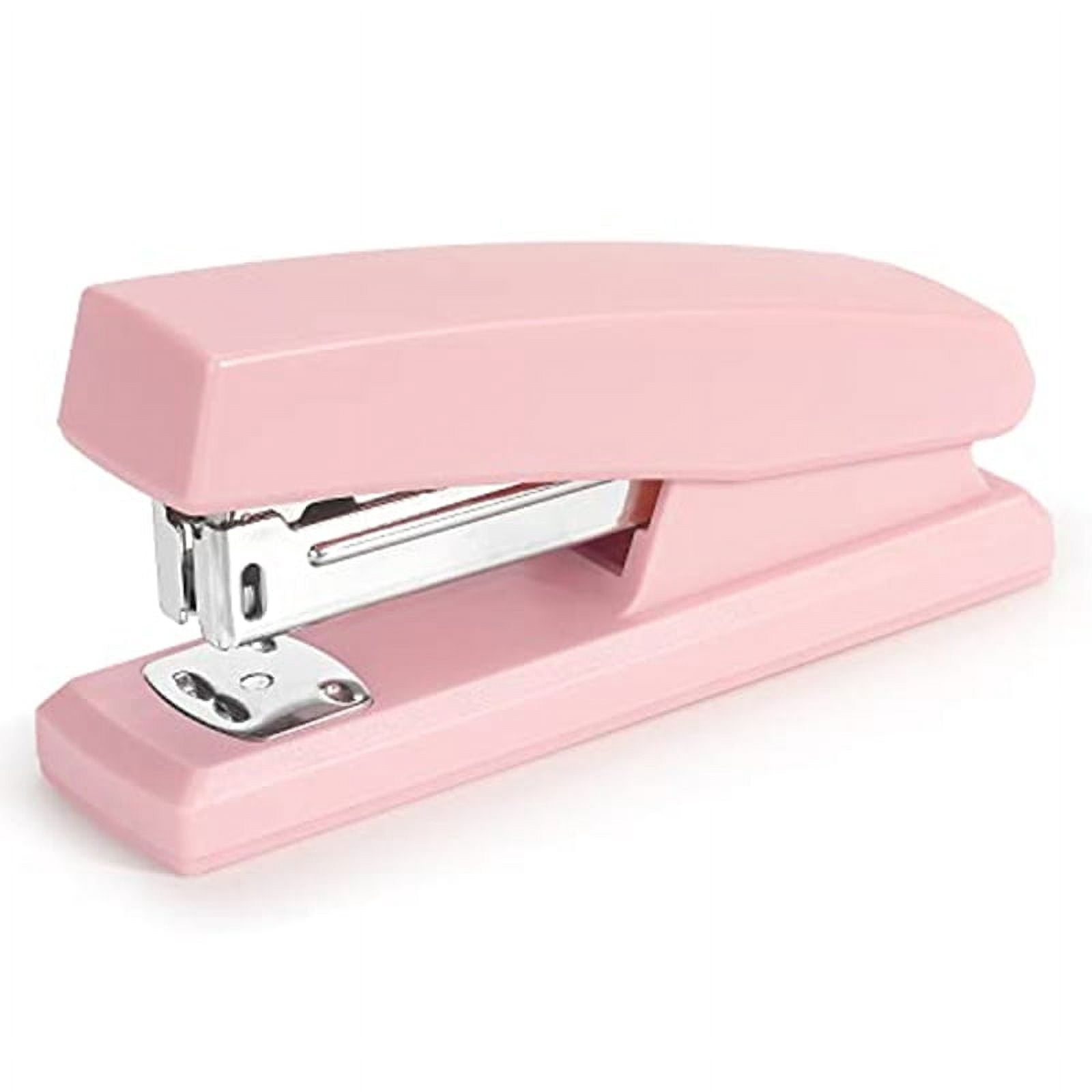 Agrafeuse, Agrafeuse de Bureau, Agrafeuse pour Bureau Portable Durable (Rose)