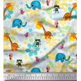 thumbnail image 1 of Soimoi Poly Georgette Fabric Floral,Bird & Animal Cartoon Print Fabric by The Yard 52 Inch Wide, 1 of 3
