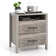 thumbnail image 1 of Gymax Nightstand w/ 2 Drawers Farmhouse Bed Side Table w/ Open Storage Shelf, 1 of 9