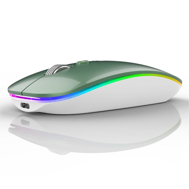 Souris Sans Fil Bluetooth Rechargeable Souris Silencieuse Double Mode (Bluetooth 5.1 + 2.4G) avec Récepteur Nano