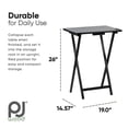 thumbnail image 3 of PJ Wood Plateaux-Tables Pliants pour Téléviseur avec Étagère de Rangement Compacte, Noir, Ensemble de 5 Pcs, 3 of 7