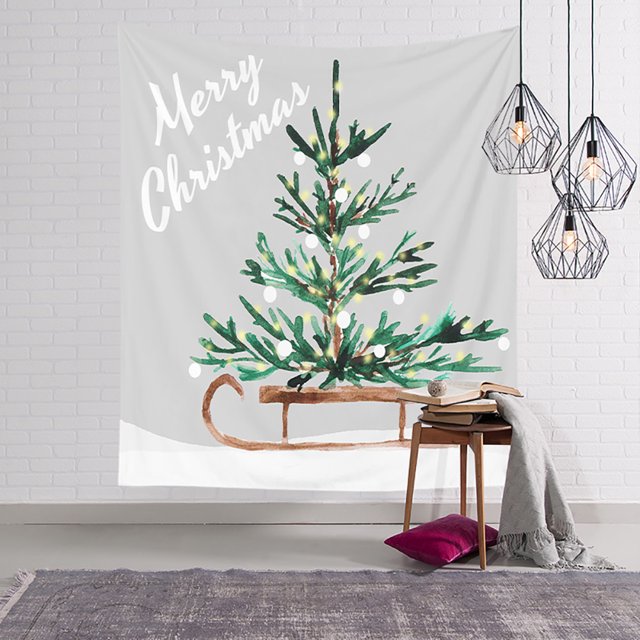 Innerwin Wall Hanging Xmas Background Cloth Santa Claus Christmas Soft Tapestry Home Decor Washable Blanket Colorful Style 5 59"x79"