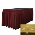 thumbnail image 1 of LA Linen Polyester Poplin Table Skirt 30 -Foot by 29-Inch Long with 15 L-Clips, Burgundy, 1 of 1