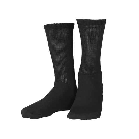 Truform Loose Fit Diabetic Socks (Pack of 3), Black, Medium