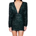 thumbnail image 2 of Pisexur Robes pour Femmes Robe de Cocktail à Col en V Profond Robe de Soirée à Paillettes de Mode Robe de Boîte de Nuit de Fête Tunique Dos Ouvert Robes de Retour à la Maison Robe Élégante pour Invitée de Mariage Robe Midi, 2 of 3