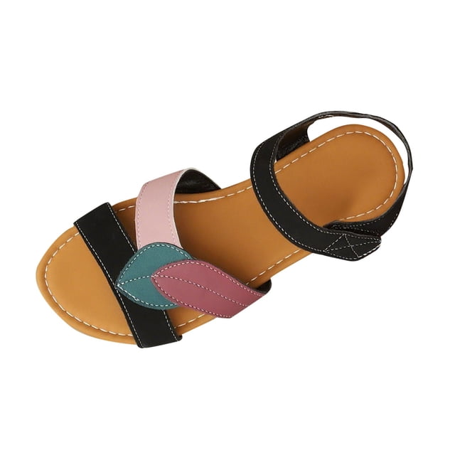 Sandales Femmes Chaussures Mode pour Femmes Ballerines Confortables à Agencement de Couleurs Élégantes Sandales Plates Décontractées