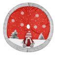 thumbnail image 2 of Jupe de Sapin de Noël Ornement Rouge Tapis de Sapin de Noël Doux avec Flocon de Neige 50 % de Réduction, Poupée Sans Visage et Motif de Sapin de Noël Ornement Fête 48 Pouces, 2 of 7