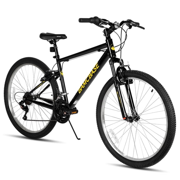 HILAND 26 27 Inch Mountain Bike, Mens Womens MTB with 18 Speeds, High-Tensile Steel Frame, V Brake, Hardtail Bicycle for Adults