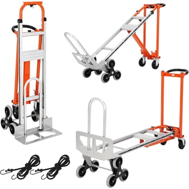 Bingirl Diable Convertible 3 en 1, Capacité de Charge de 770 Lb, Chariot Pliant avec Roues Monte-Escaliers, Sangles Élastiques, Diable Convertible en Aluminium