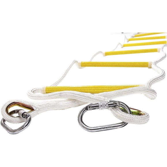 ISOP Rope Ladder for Kids 8 / 16 / 25 ft Compact Portable Playground Rope Ladders – Climbing Hanging Outdoor & Indoor with Spring Hooks for Children & Adults – Multi-Functional & Reusable