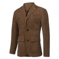 thumbnail image 4 of Mens New England Solid Color High Quality Casual Corduroy Single Breasted Suit, 4 of 8