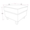 thumbnail image 4 of CorLiving Georgia Linen-Like Upholstered Square Padded Ottoman with Wood Legs, 4 of 4