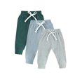 thumbnail image 1 of Faithtur Toddler 3 Piece Long Pants Winter Baby Solid Color Slim Fit Ribbed Bottom Infant Knitted Pull-Up Pants, 1 of 9