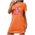 thumbnail image 1 of Chemises de Nuit pour Femmes Grande Taille Robes de Nuit pour Femmes Robe de Nuit à Imprimé Cœur Manches Courtes Col Rond Chemise de Nuit Confort Robe de Pyjama Tenue de Nuit T-Shirt Tenue d'Intérieur Robe de Maison Orange P, 1 of 5