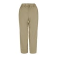 thumbnail image 4 of XZNGL Soft Pajama Pants for Women Casual Solid Color Loose Button Comfortable Straight Pants, 4 of 9