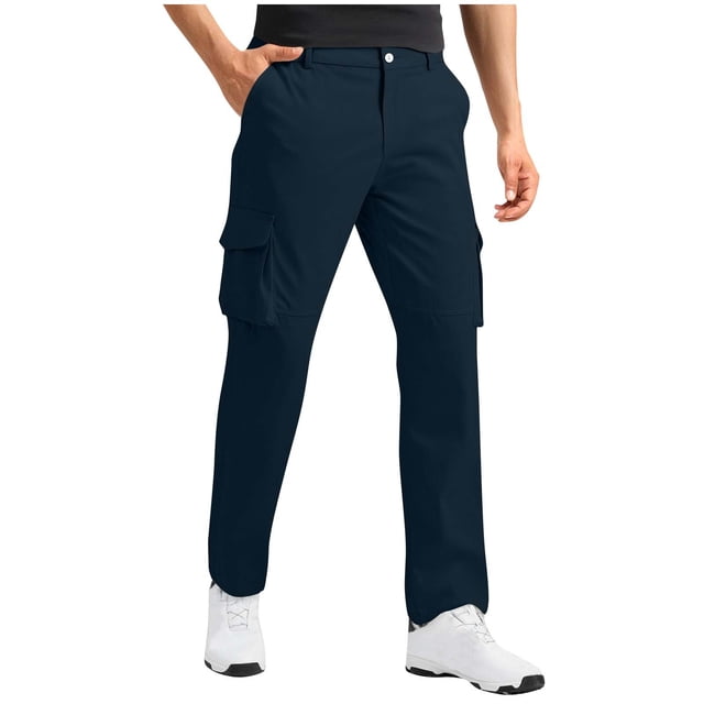 SHTXOZHI Pantalon Cargo Décontracté pour Hommes, Léger, Athlétique, Plein Air, Randonnée, Voyage, avec Multiples Poches