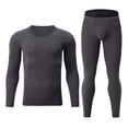 thumbnail image 4 of Mens Long Johns Thermal Set, Mens Solid Color Warm Thermal Underwear Set, 4 of 5
