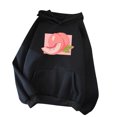thumbnail image 1 of Pompotops Chandails en Molleton à Capuche pour Femmes, Imprimé Fraise, Manches Longues, Décontracté, avec Poche, 1 of 3