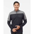 thumbnail image 3 of Adidas Mens Lightweight Quarter-Zip Pullover, S, White Grey Three Melange, 3 of 3