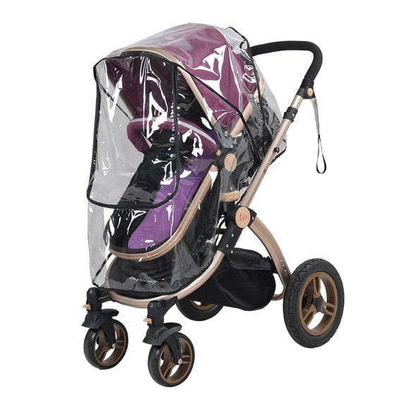 Qiilu Stroller Rain Cover, Baby Pushchair Shield,1PC PVC Universal Waterproof Baby Stroller Rain Cover Dust Wind Shield Pram Accessory