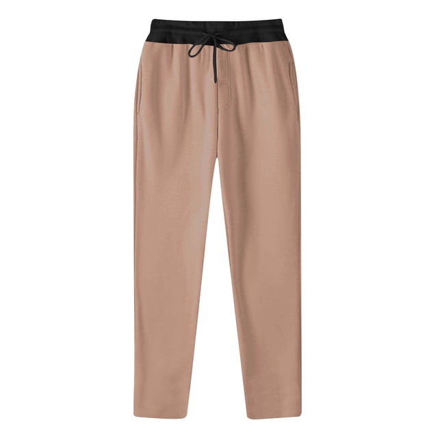 AherBiu Sweatpants For Men Fleece Lined Drawstring Elastic Waisted Straight Leg Pants With Pockets Casual Gym Workout Trousers