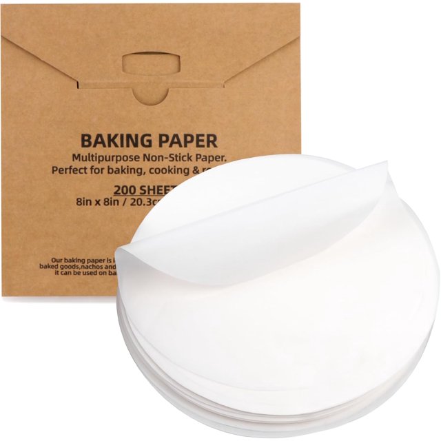 200 Pcs Feuilles de Papier Parchemin pour Cuisson Rondes 8 Pouces, Moules à Gâteau Ronds Doublures en Papier Parchemin, Cercles de Papier Parchemin Antiadhésifs pour Cuisson, Moule à Cuisson pour Friteuse à Air Chaud Cuisson à la Vapeur Coupe à Pain Gâteau (Blanc-8 Pouces)