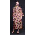 thumbnail image 2 of Bimba Peach Floral Daisy & Clematis Womens Robe Dressing Gown Long Bride Getting Ready Shirt Printed Bath Robe Girls X, 2 of 5