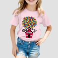 thumbnail image 2 of Hauts d'Été pour Filles en Bas Âge T-Shirts Respirants avec Lettres Graphiques, Col Rond, Manches Courtes, T-Shirts Quotidiens de Printemps pour Enfants 10-11T, 2 of 4
