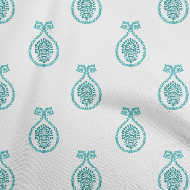 oneOone Georgette Viscose Teal Green Fabric Block Craft Projects Decor Fabric Printed By The Yard 42 Inch Wide