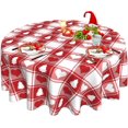 thumbnail image 1 of Nappe de Noël Ronde Nappe de Noël 60 Pouces Lavable Réutilisable Nappe d'Hiver à Carreaux Étoiles pour Fête des Fêtes Souper Décoration de Table de Salle à Manger, 1 of 6