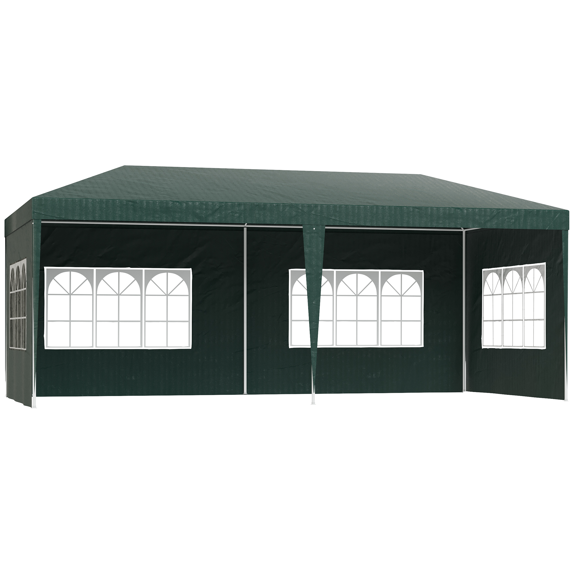 Outsunny 19' x 9' Party Tent Gazebo Canopy, Green