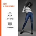 thumbnail image 3 of HUE Women's Ripped Knee Denim Leggings, 3 of 4